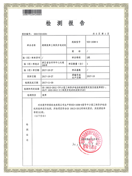 YE3-160M-4報告-檢測報告